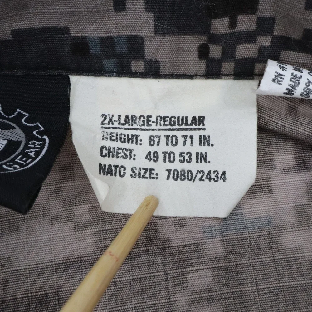 Genuine Gear Combat Coat Mens 2XL Grey Digital Camo‎ Tactical Ripstop Jacket